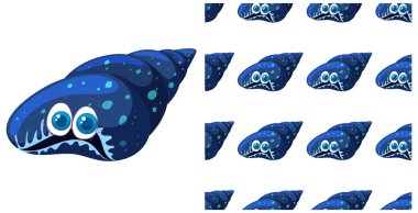 Neşeli mavi deniz yaratıkları anlamlı gözleriyle