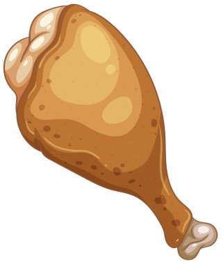 Gerçekçi dokuları ve röfleleri olan kızarmış tavuk butunun ayrıntılı vektör çizimi