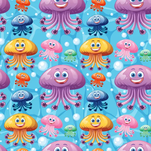 Denizde gülümseyen yüzleri olan canlı denizanaları