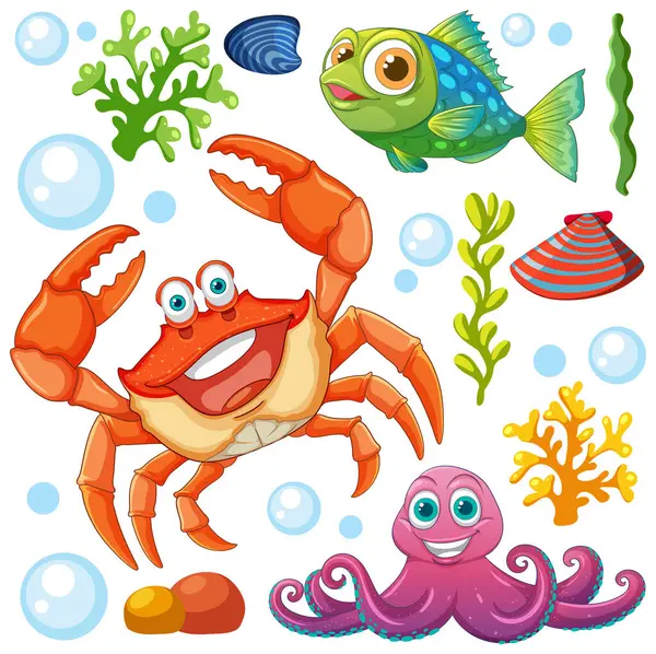 Canlı deniz canlıları ve bitkiler şakacı bir uyum içindeler.