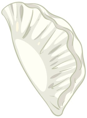 Yumuşak renkleri ve temiz çizgileri olan bir hamur köftesinin stilize edilmiş vektörü, tasarımda basitliği ve zarafeti vurguluyor.