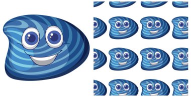 Yüzleri olan kusursuz mavi kabuklar.