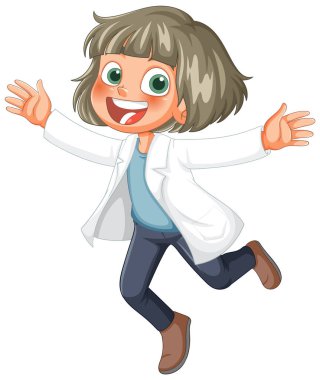 Heyecan ve coşkuyla zıplayan mutlu çocuk.