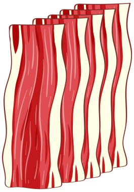 Stili ve dalgalı tasarımı olan pastırma şeritlerinin vektör çizimi. Kırmızı ve beyaz renkler kompozisyona hakim