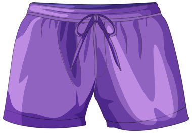 Çizgili mor atletizm şortlarının vektör çizimi, canlı renkleri vurgulamak ve modern görünüş için pürüzsüz gölgeleme