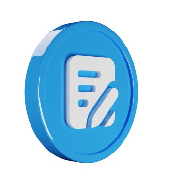 Memo Kalem İşletme Simgesi 3B Resim Hazırlama