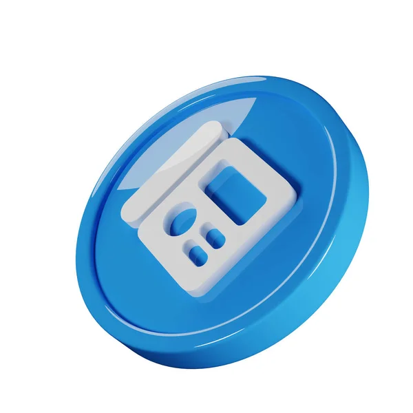 电话Intercom Business Icon 3D渲染说明 — 图库照片