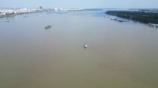 Majestic Marvel Luftaufnahmen Von Tien Giangs Rach Mieu Brücke Und — Stockvideo
