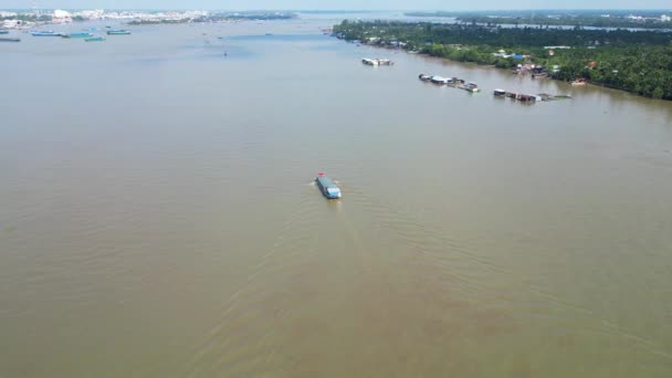 Majestic Marvel Aerial Views Tien Giang Rach Mieu Bridge Mekong — стокове відео
