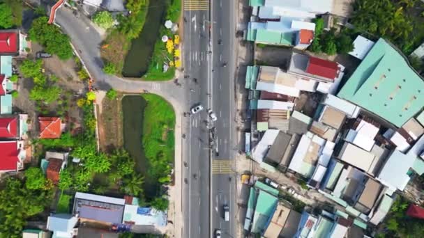 Viaggio Attraverso Tien Giang Scenic Road Car Aerials — Video Stock