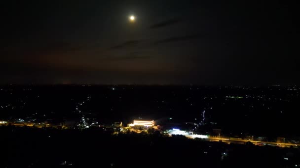 Nighttime Journey Capturing Twinkling Lights Tien Giang Road — стокове відео