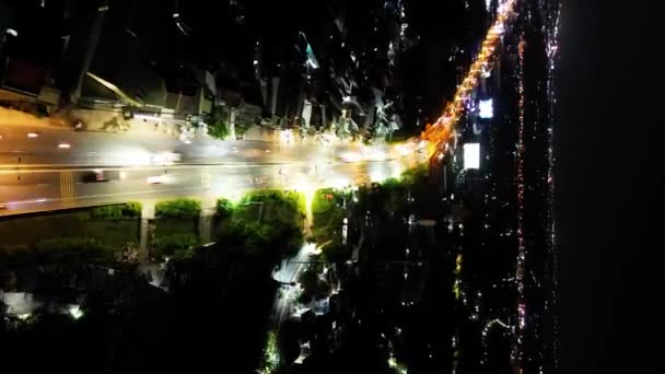 Nighttime Motion Timelapse Journey Tien Giang Road — стокове відео
