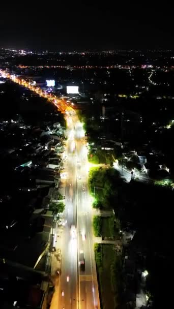 Nighttime Motion Zeitreise Durch Die Tien Giang Road — Stockvideo