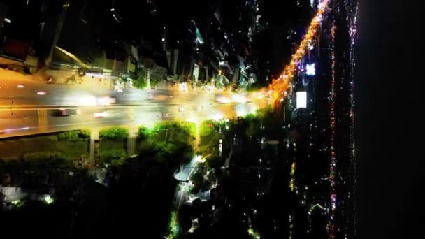 Noční Pohyb Timelapse Journey Tien Giang Road — Stock video