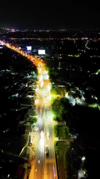 Nighttime Motion Zeitreise Durch Die Tien Giang Road — Stockvideo