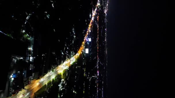 Nachtelijke Beweging Reis Door Tien Giang Road — Stockvideo