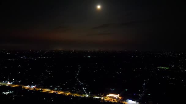Nattetid Resa Fånga Den Slingrande Ljus Tien Giang Road — Stockvideo