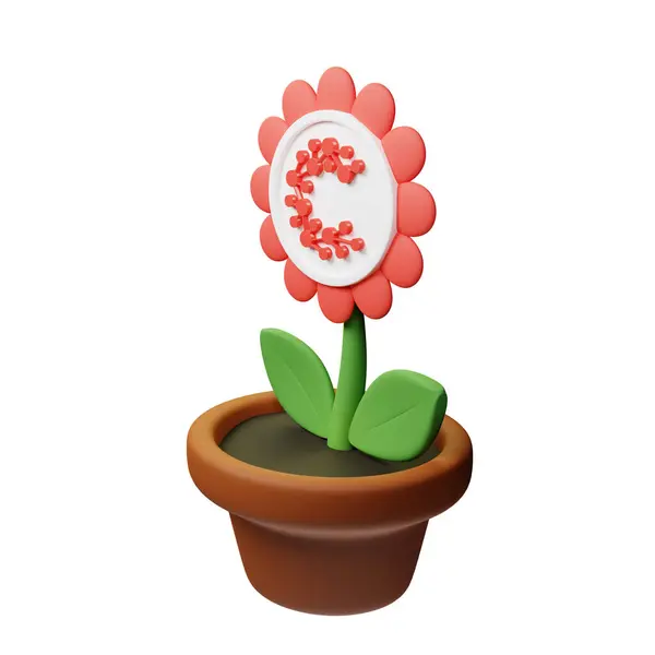 Illustration Flower Pot Casper Cspr Sign White Background — Stock Photo, Image