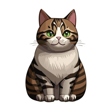 Şirin kedi çizgi film vektör çizimi tasarımı