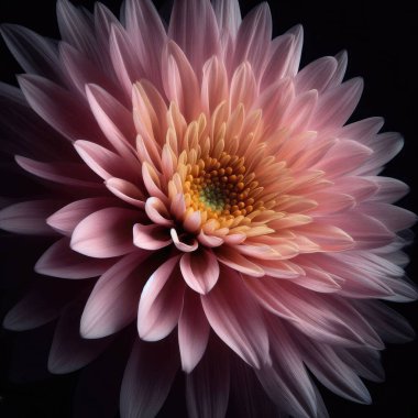 Siyah arka planda güzel nilüfer çiçeği 