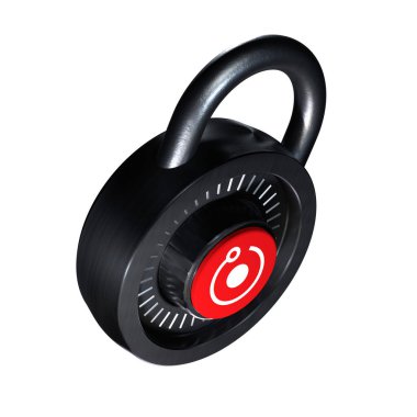 Beyaz arkaplanda Şifreleme Kilidi Render simgesi