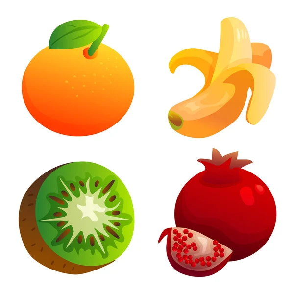 Meyve Şirin Simgesi Oyunu Seti — Stok Vektör