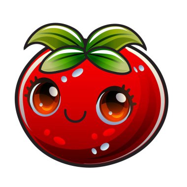 gradyan domates çizgi film etiketi