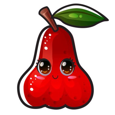 Gülümseyen gül elma çizgi film etiketi