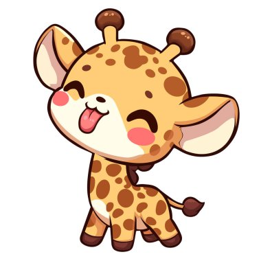 Mutlu bebek zürafa gülümsüyor 