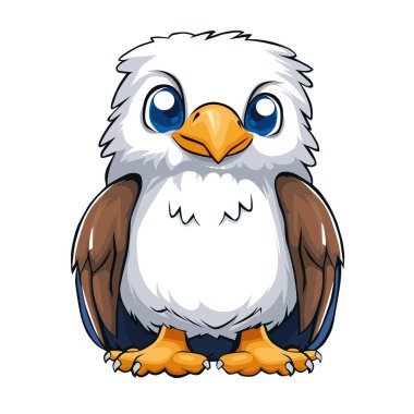 Bebek tatlı, tapılası kartal şahin vektör illüstrasyon çıkartması tişörtü