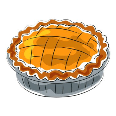 Balkabağı turtası sonbahar aşçı karalama sanatı tarzı