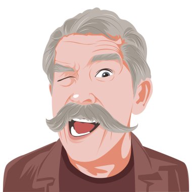 Old dman kıdemli ifade vektör illüstrasyonu