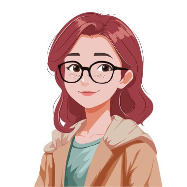 Kızıl saçlı kızıl saçlı kadın vektör çizimi