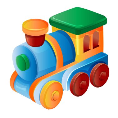 Renkli tren oyuncağı gerçekçi vektör illüstrasyonu 10 dosya kaldırdı 