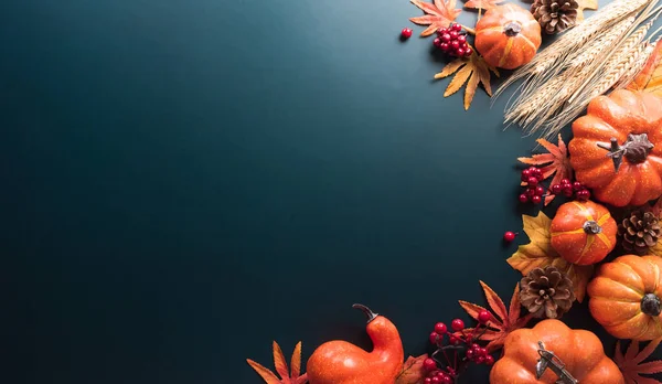 Διακόσμηση Των Ευχαριστιών Και Του Φθινοπώρου Γίνεται Από Φθινοπωρινά Φύλλα — Φωτογραφία Αρχείου