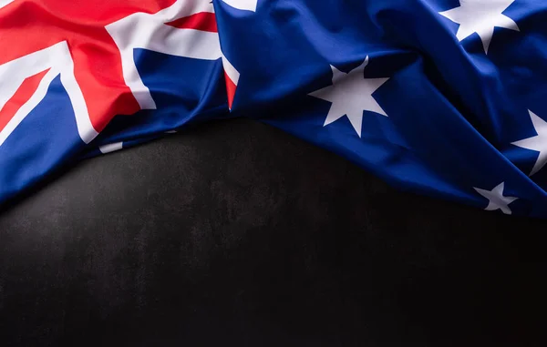 Днем Народження Австралії Прапор Австралії Тлі Темного Каменю Січня — стокове фото