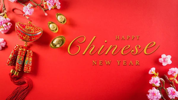 Κινεζική Διακόσμηση Φεστιβάλ Νέου Έτους Pow Κόκκινο Πακέτο Πορτοκαλί Και — Φωτογραφία Αρχείου
