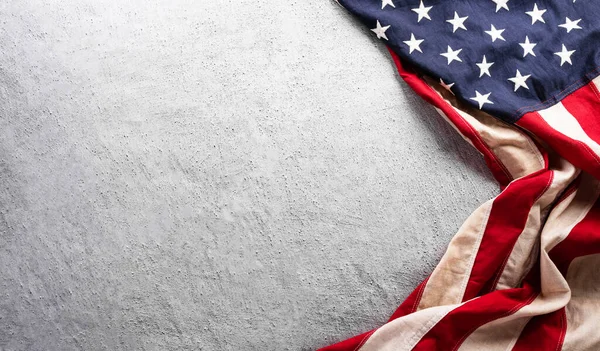 Glad Självständighetsdag Koncept Gjort Amerikansk Flagga Mörk Sten Bakgrund — Stockfoto