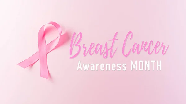 Pink ribbons on pastel background, Symbol of women\'s breast cancer awareness, Health care and medical concept.