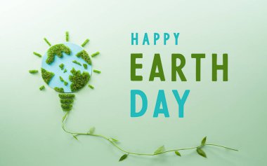 Dünya Çevre Günü, Toprak Günü, Dünya 'yı ve eko kavramını kurtar. Pastel arka planda el yapımı küre kavramı.