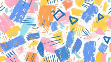  Asgari pastel renklendirilmiş, çirkin sanatsal deseni olan kusursuz geometrik desen.