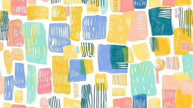  Asgari pastel renklendirilmiş, çirkin sanatsal deseni olan kusursuz geometrik desen.