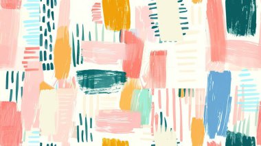  Asgari pastel renklendirilmiş, çirkin sanatsal deseni olan kusursuz geometrik desen.