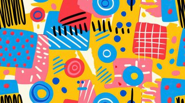  Asgari pastel renklendirilmiş, çirkin sanatsal deseni olan kusursuz geometrik desen.