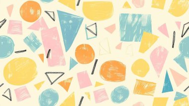  Asgari pastel renklendirilmiş, çirkin sanatsal deseni olan kusursuz geometrik desen.