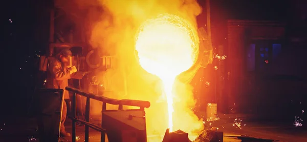 Pabrik Industri Berat Metalurgi Metalurgi Pabrik Baja Produksi Baja Penuangan — Stok Foto
