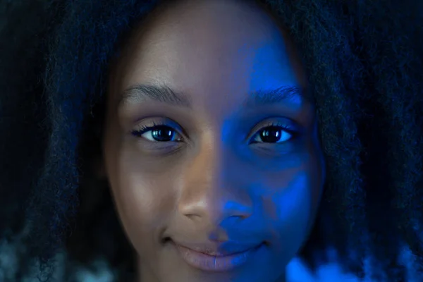 Augen Eines Hübschen Afrikanischen Mädchens Aus Nächster Nähe Das Die — Stockfoto