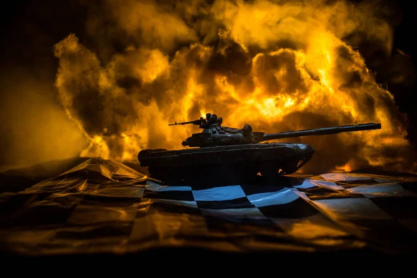 War Russia Ukraine Conceptual Image War Using Chess Board Tank — Fotografia de Stock