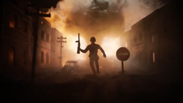 Decorarea Creativă Operelor Artă Conceptul Război Rusesc Ucraina Explozie Uriaşă — Videoclip de stoc