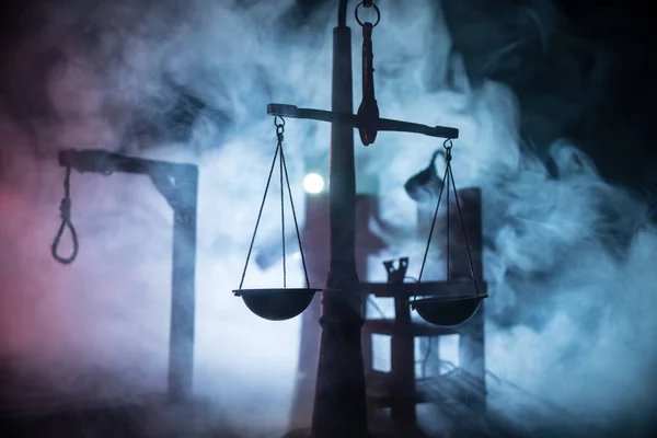 Νόμιμο Δίκαιο Έννοια Του Εγκλήματος Και Της Εκτέλεσης Μινιατούρες Θανατικής — Φωτογραφία Αρχείου